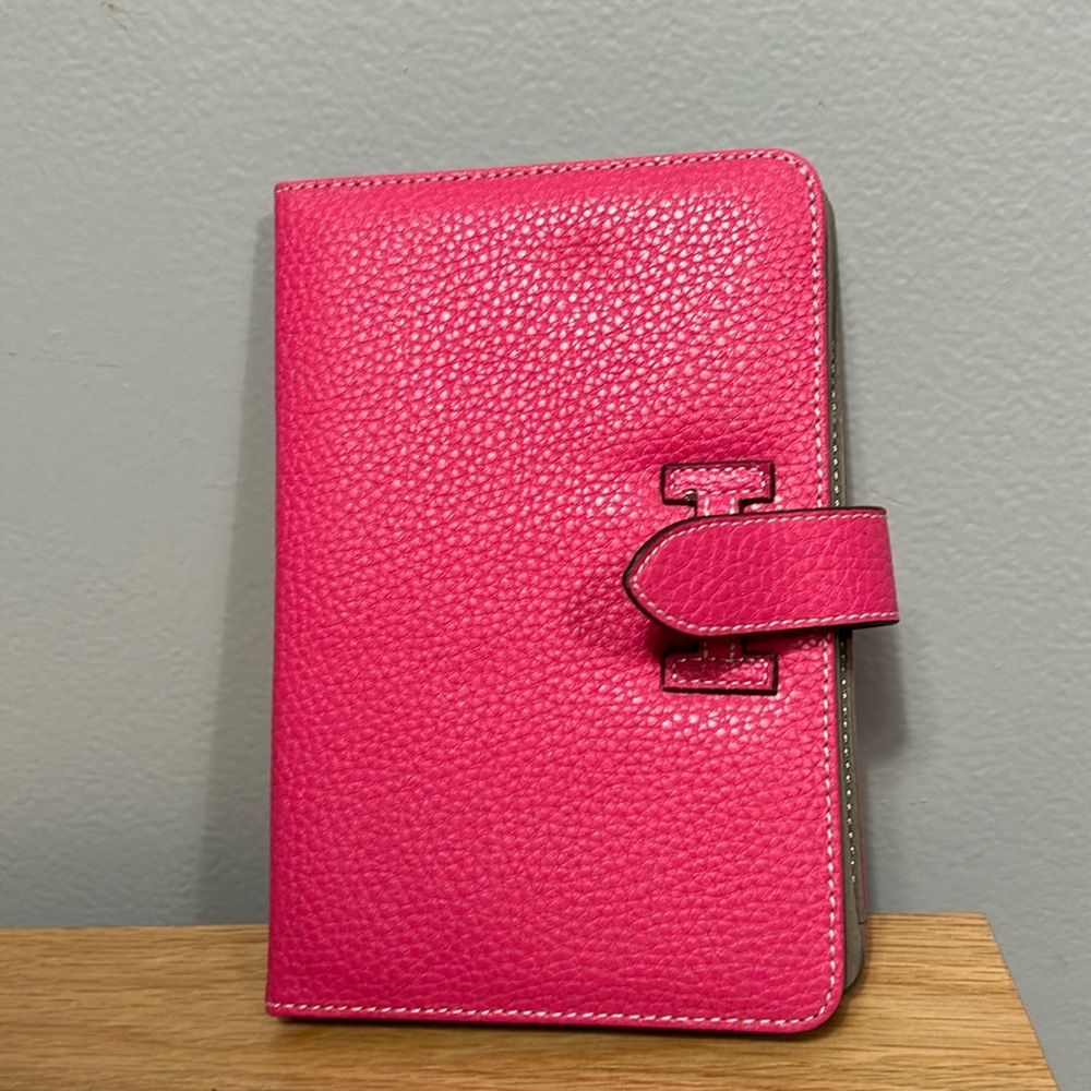 Pink Faux Pebble Leather IPad, Kindle Cover size L 8” W 5.25” D 0.5”